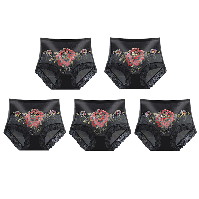 🔥Pay 1 Get 5(5packs)🔥High Waist Premium Lace Embroidered Panties