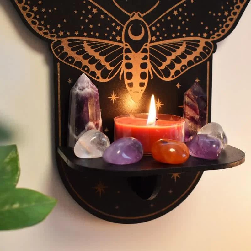 Magical Moth Moon Altar Crystal shelf