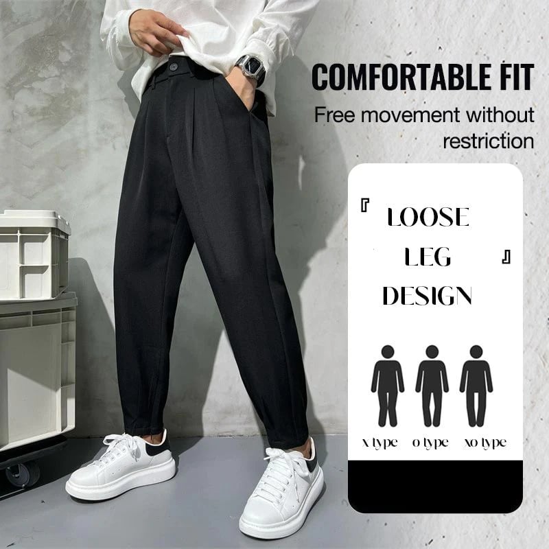 Men's loose all-match trendy ice silk casual pants