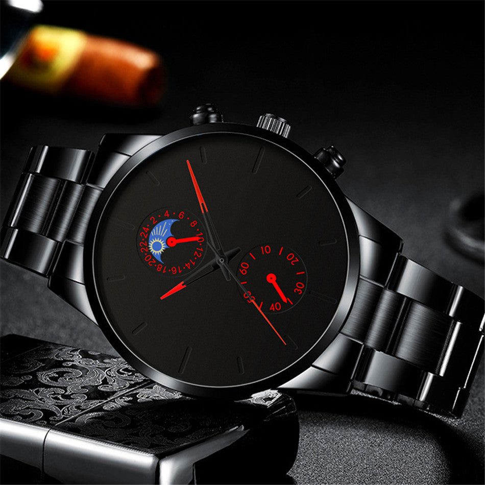 Luxury Classic Black Stainless Steel Analog Quartz Wrist Watch – msheep.com