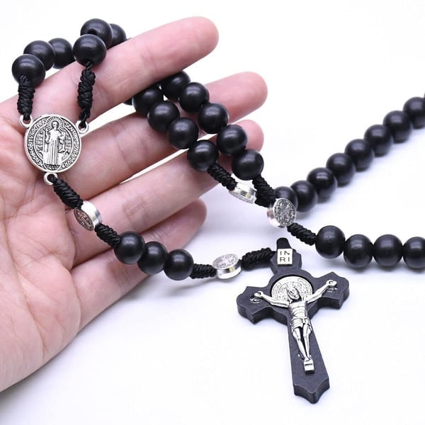 🙏50% OFF🙏 St Benedict Black Wood Rosary