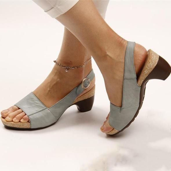 Comfortable Elegant Low Chunky Heel Shoes