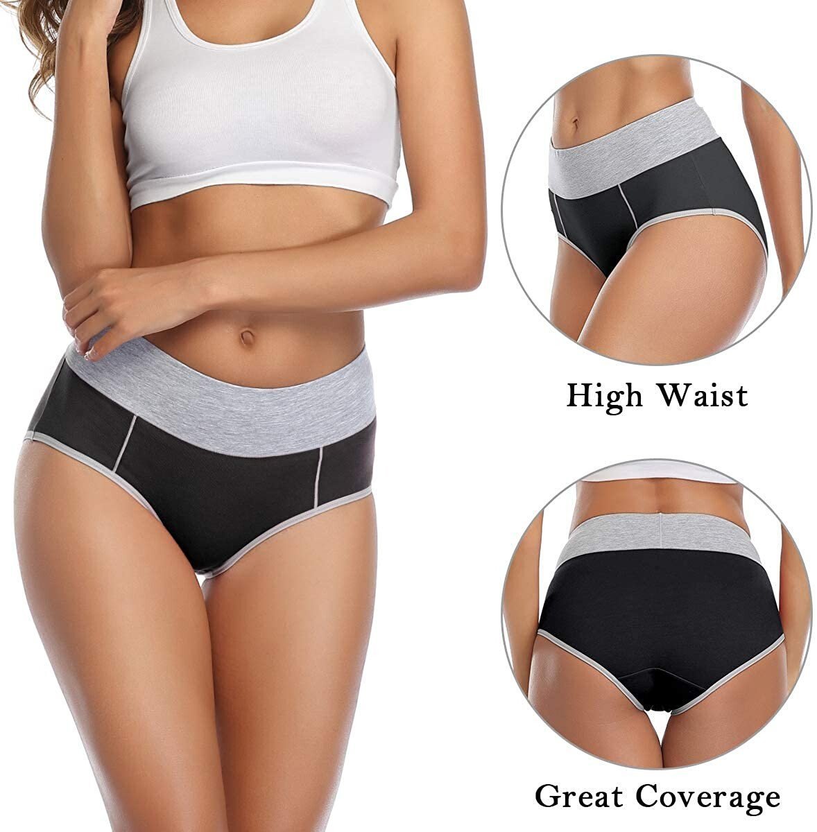 6 PCS 🔥 New Plus Size High Waisted Cotton Panties