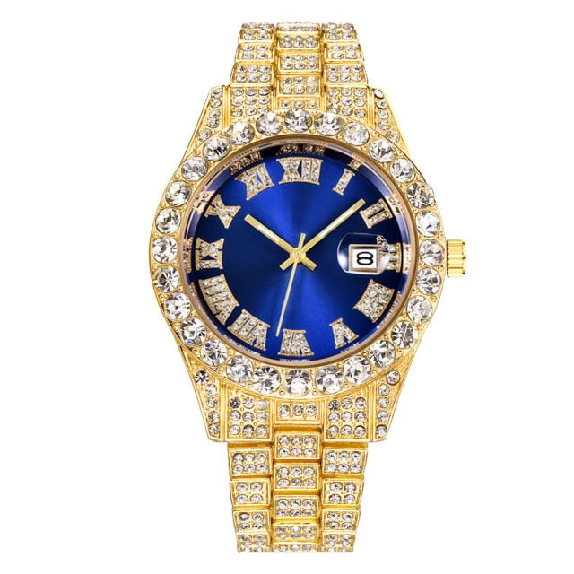 Luxury Quartz watches Stainless steel Diamond Fashion Luminous Clock Gift Watch