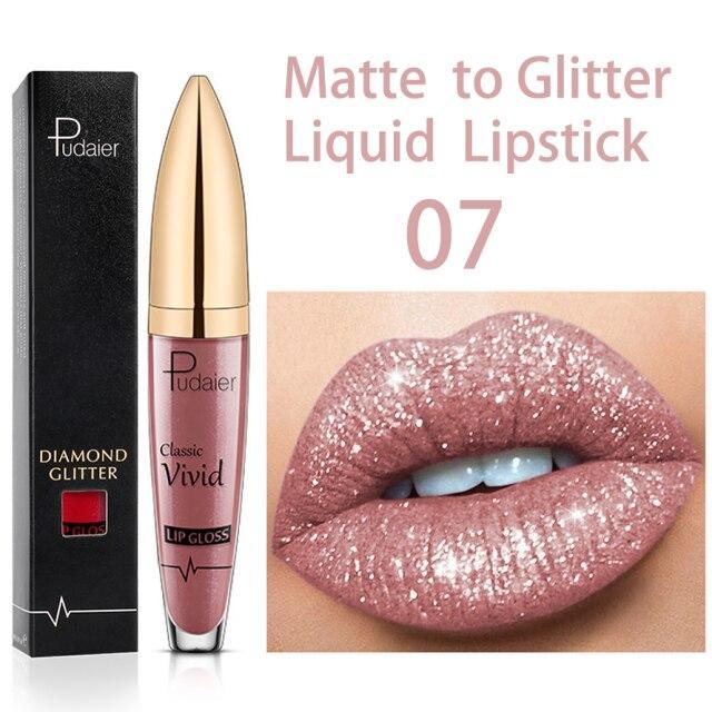 🎅49% OFF - Diamond Lip Gloss Matte To Glitter Liquid Lipstick Waterproof