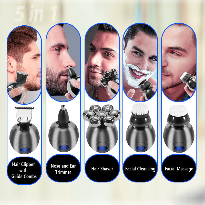 5-in-1 Electric Head Shaver and Grooming Kit