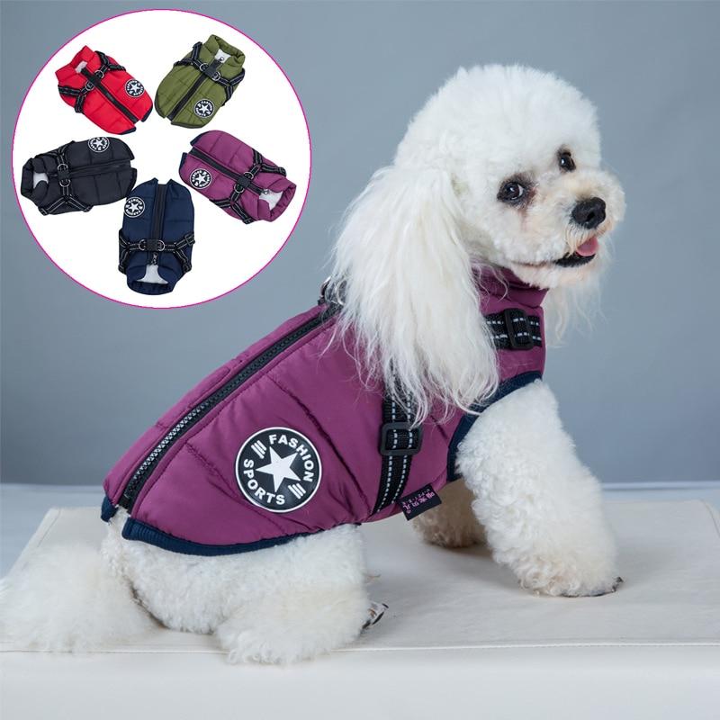 🔥Specially designed for pets🔥 Waterproof winter jacket with built-in harness