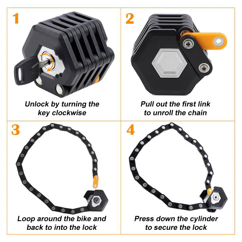 Versatile Portable Security Key Lock - Suitable for Bicycles, E-Bikes, and Motorcycles