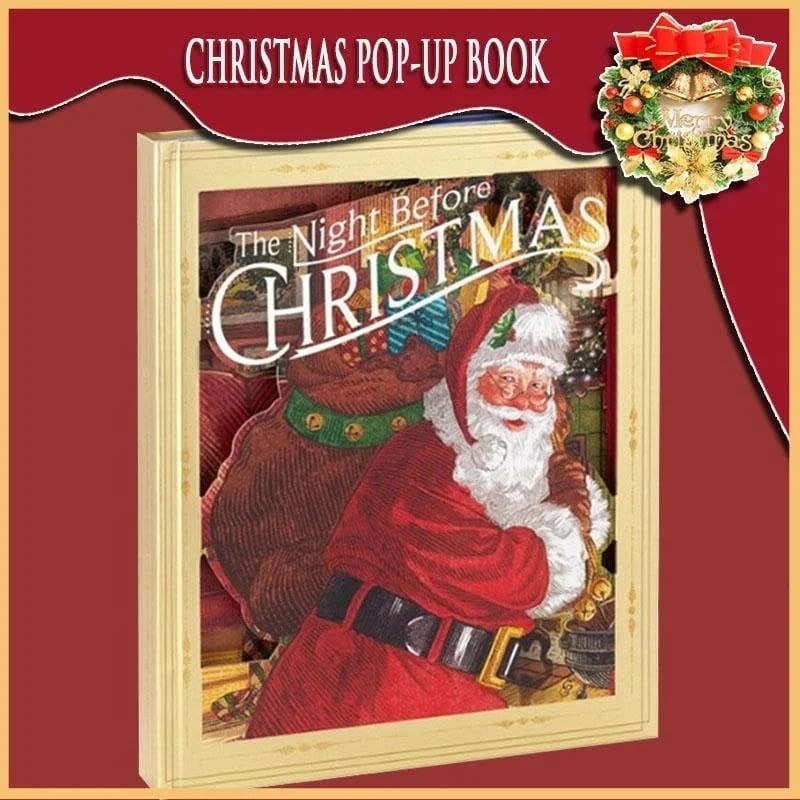 🎁2023 Best Christmas Gifts For Kids-Night Before Christmas Pop-Up Book(Light & Sound)