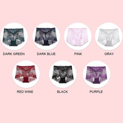 💝Hot Sale 💝-Ladies Silk Lace Handmade Underwear Pack (Buy 2 Get 1 Free)