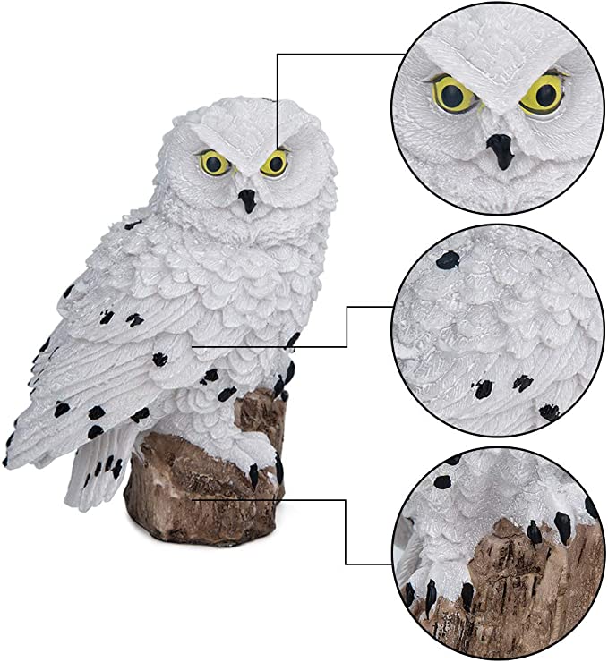 Solar Owl Garden Decorations LED Owl Hanging Ring Statue Retro Metal Waterproof for Outdoor