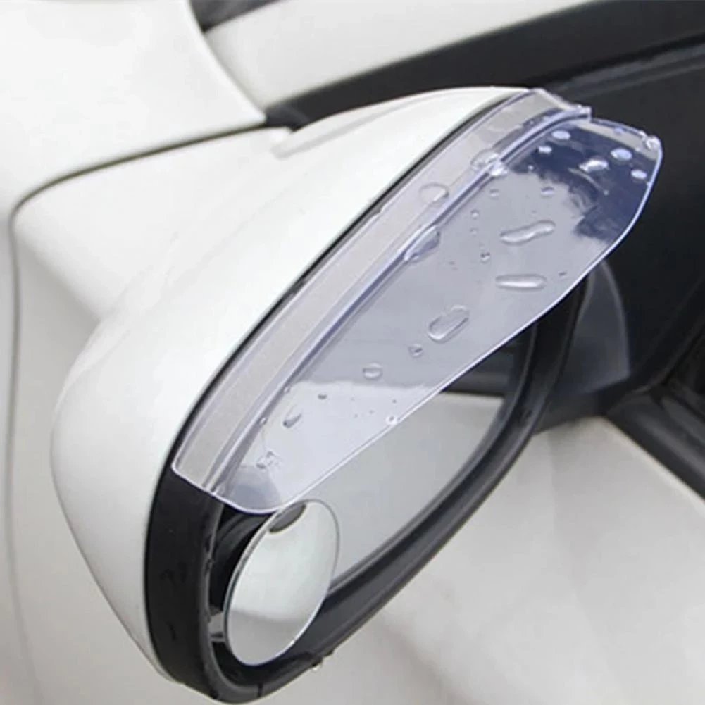 2pcs Car Rear View Mirror Rain Eyebrow Visor