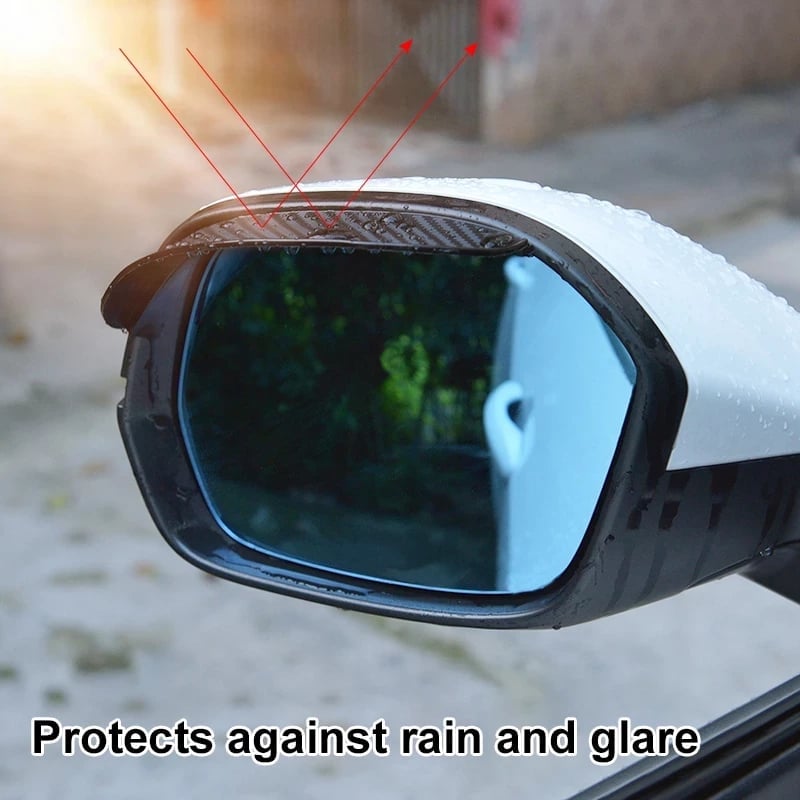 2pcs Car Rear View Mirror Rain Eyebrow Visor