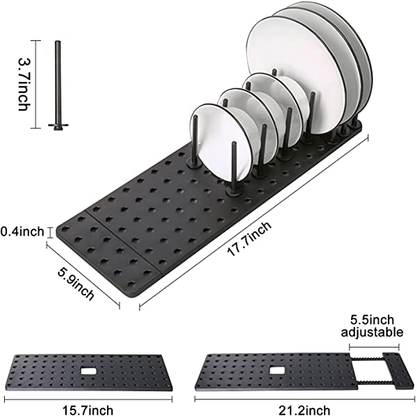 Kitchen Drawer Type Adjustabl Retractable Non-slip Drain Bowl Rack