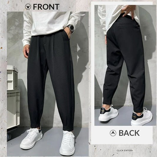 Men's loose all-match trendy ice silk casual pants