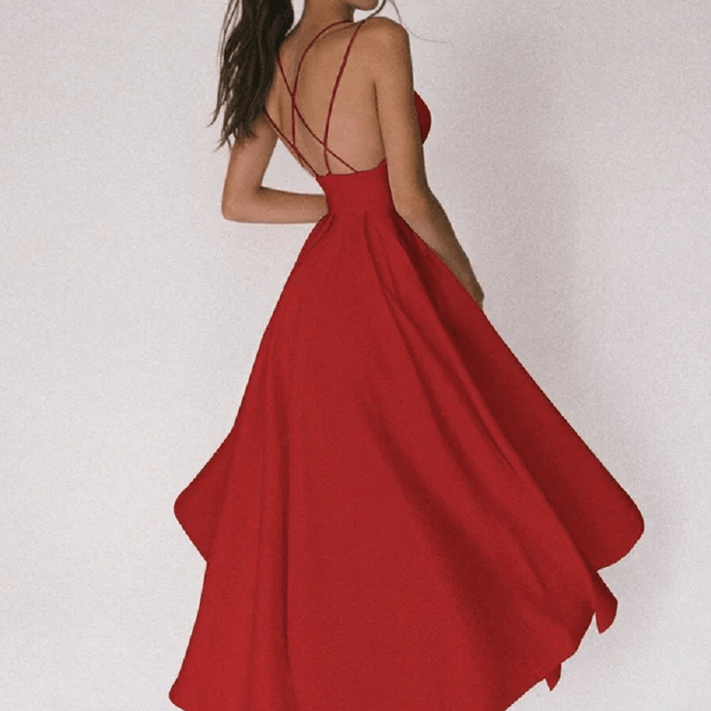 Elegant Strappy V-neck Dress