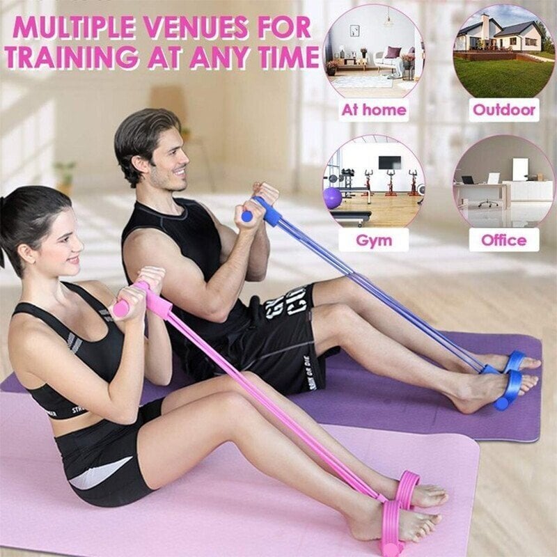 49% OFF🔥32 Fitness Resistance Bands-4 Tube Pedal Ankle Puller