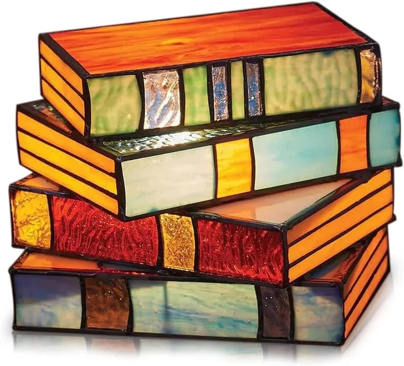 🔥Last Day 49% Off🔥 Stained Stacked Books Lamp📚