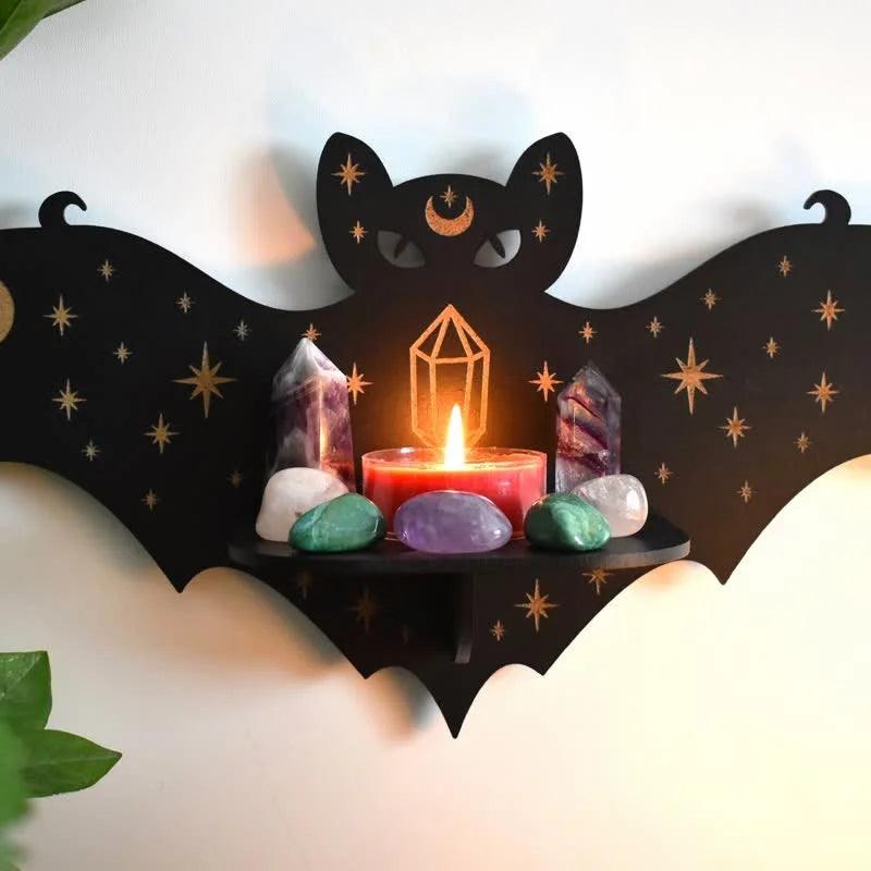 Celestial Bat Altar Crystal Shelf