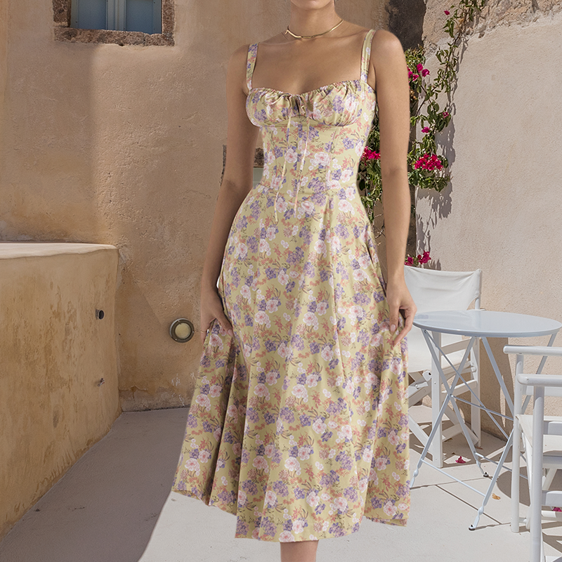 Fashion Print Bustier Summer Dress