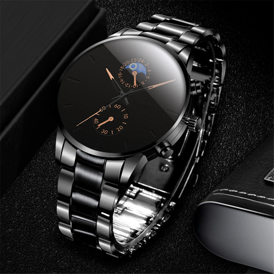 Luxury Classic Black Stainless Steel Analog Quartz Wrist Watch – msheep.com