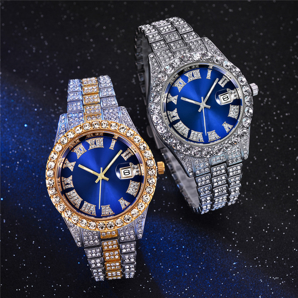 Luxury Quartz watches Stainless steel Diamond Fashion Luminous Clock Gift Watch