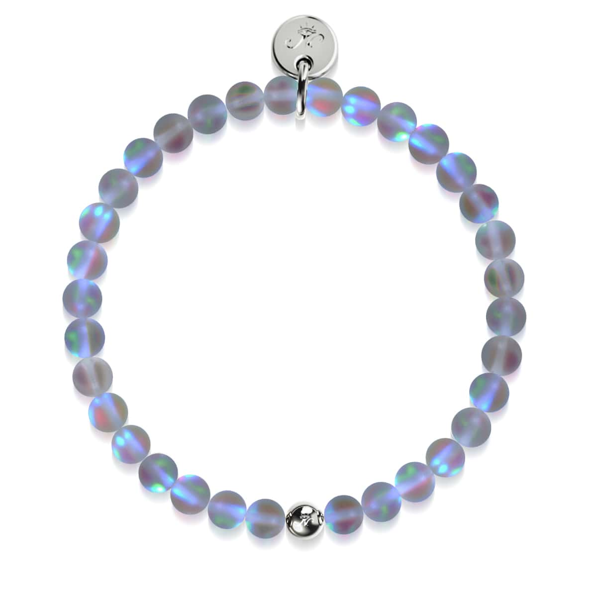 Grey | .925 Sterling Silver | Mermaid Glass Bead Bracelet